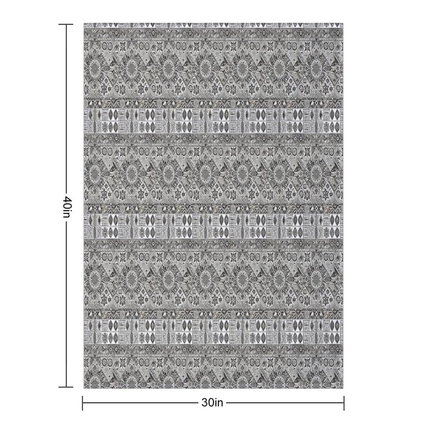 Geometric Tribal Pattern Detailed Monochromatic Art Throw Blanket