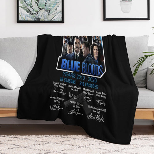 Blue Bloods Year 2010 – 2020 10 Seasons 218 Episodes Signatures Shirt Throw Blanket