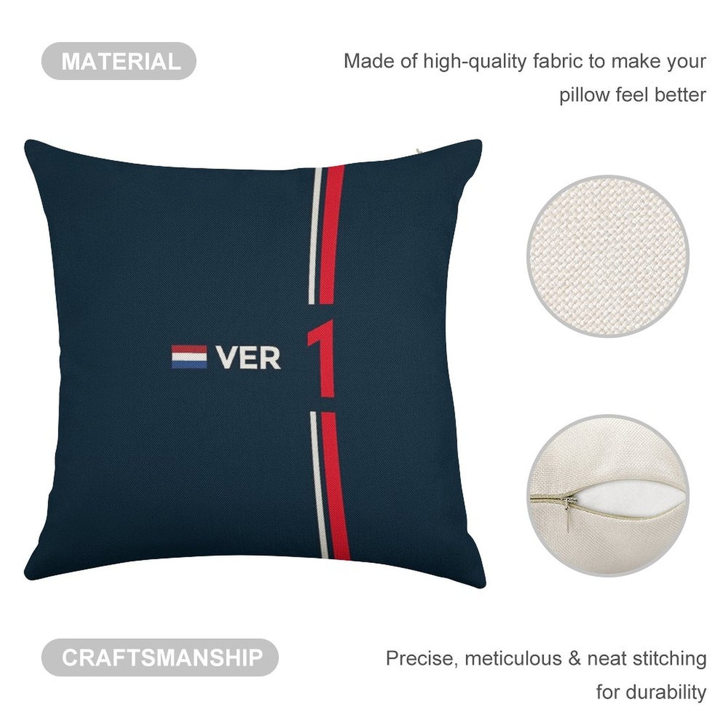 F1 2022 - #1 Verstappen Linen Throw Pillow Cover