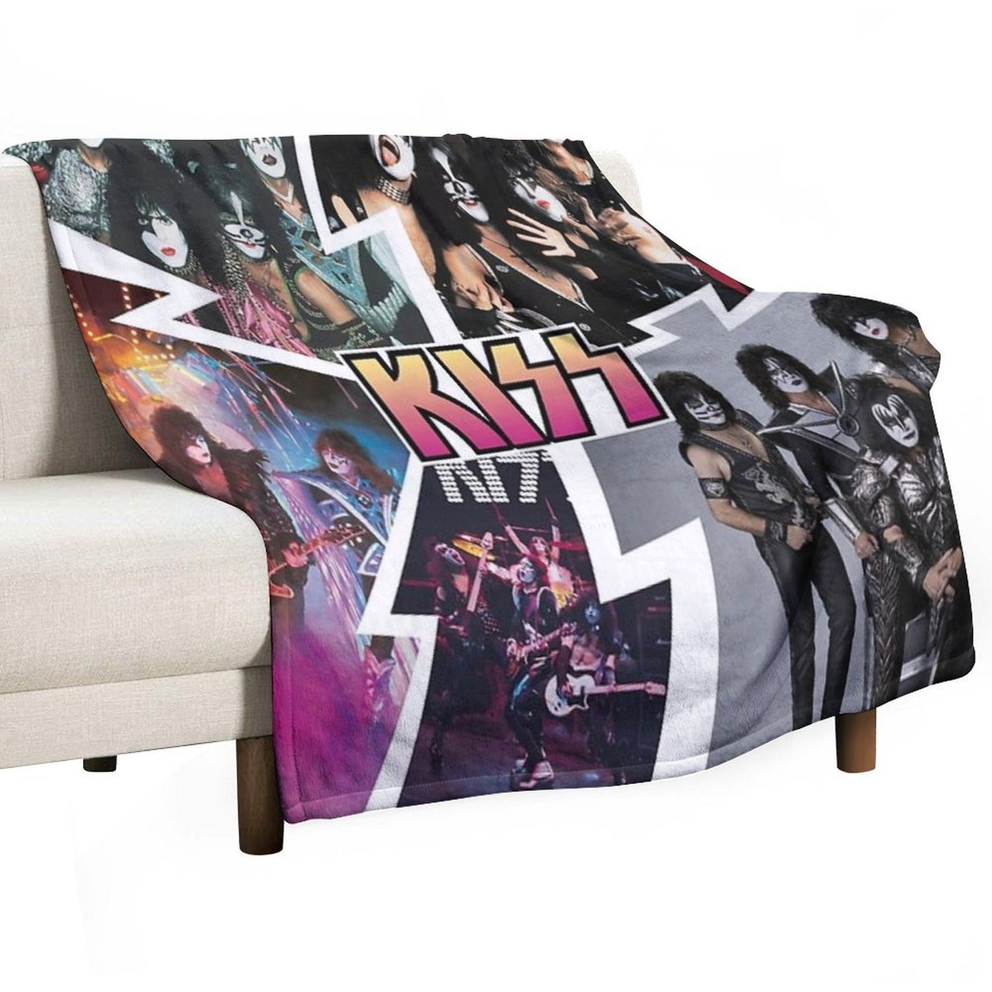 KISS Collage Throw Blanket