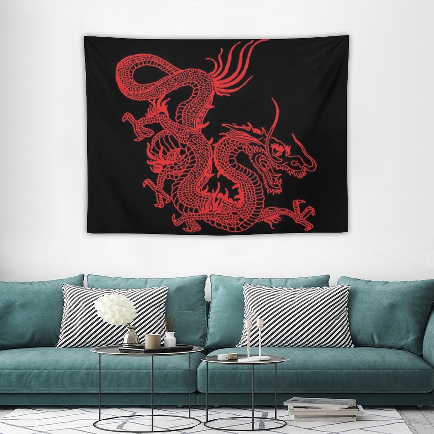 Red Chinese Dragon Tapestry