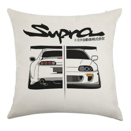 Toyota Supra MK IV - CarCorner Linen Throw Pillow Cover