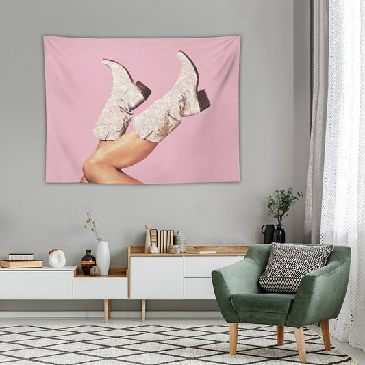 These Boots - Glitter Pink Tapestry