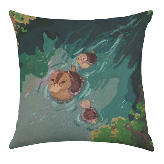 Turtle Duck Pond Avatar The Last Airbender Linen Throw Pillow Cover