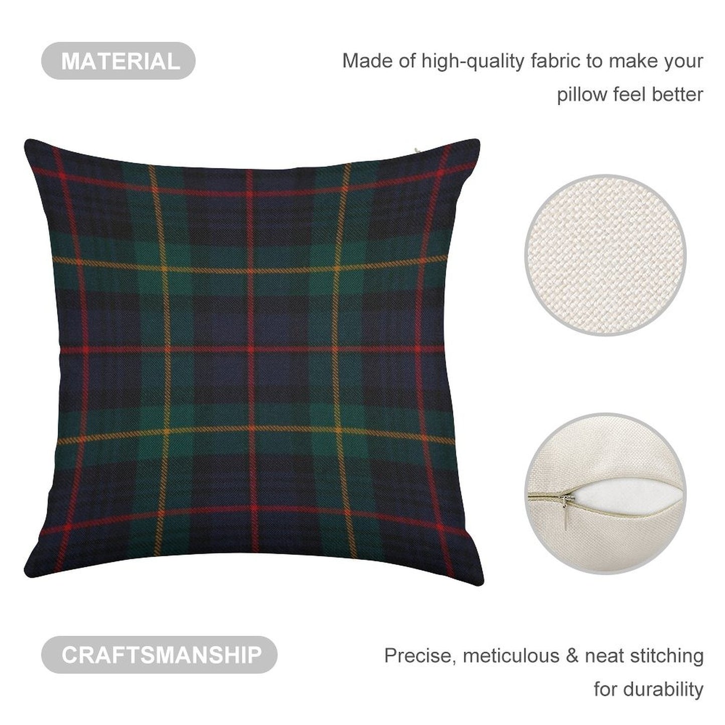 Farquharson Scottish Tartan Linen Throw Pillow Cover