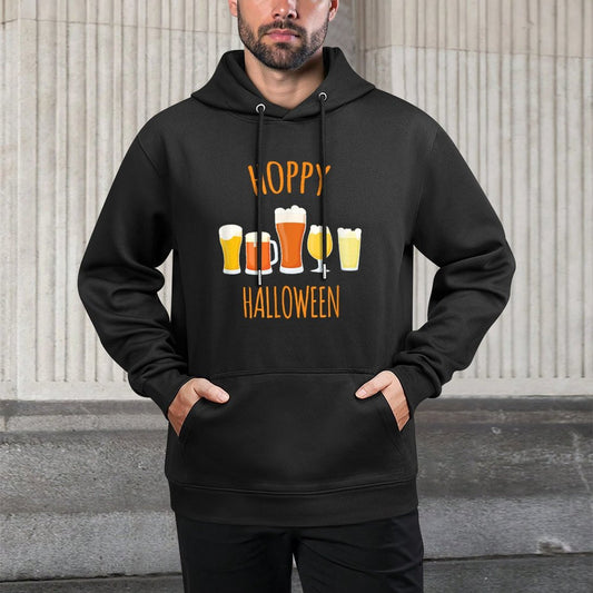 Hoppy Halloween - Funny Halloween Beer Drinking Gift Kangaroo Pocket Hoodie