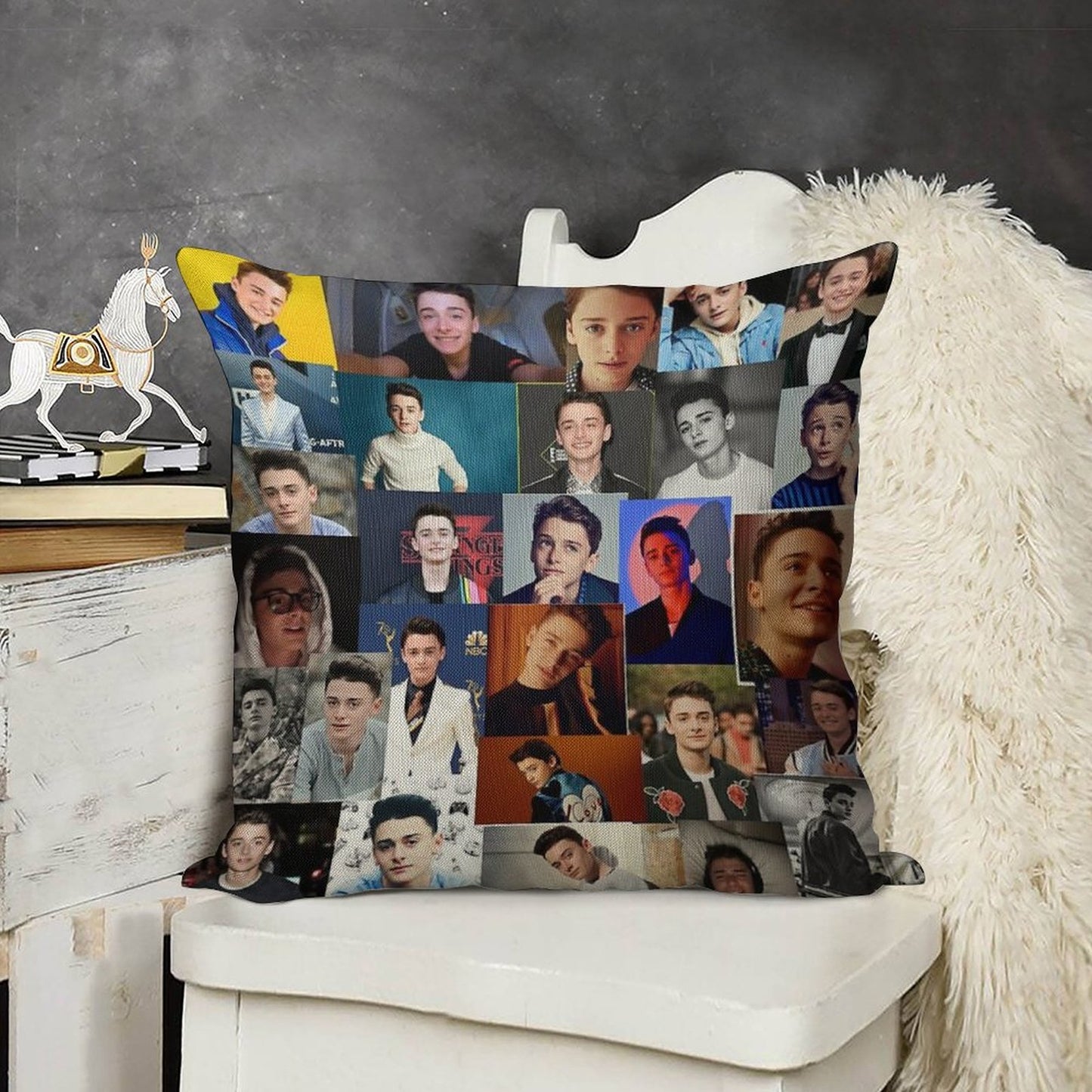 Noah Schnapp Linen Throw Pillow Cover