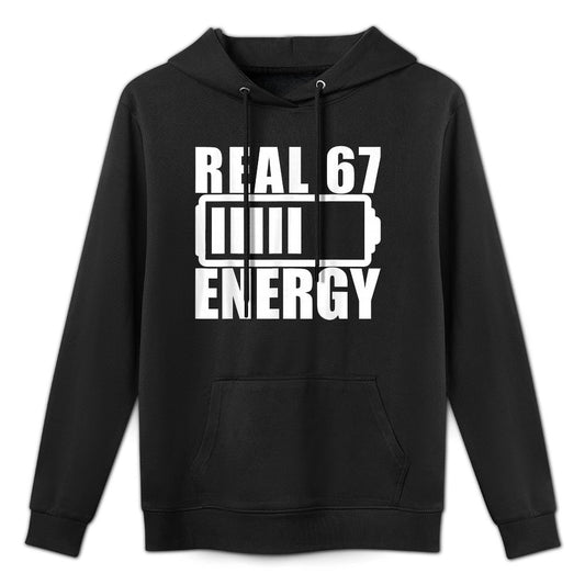 Real 67 Energy Funny Aura Energy at 67 Six Seven Meme Boys Machine Washable Hoodie
