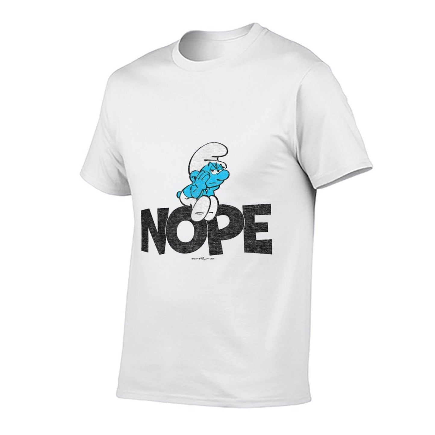 The Smurfs - Grouchy Smurf Nope Heathered Texture T-Shirt
