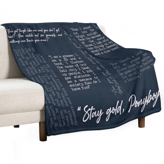 Outsiders Word Cloud - Stay Gold Ponyboy Throw Blanket