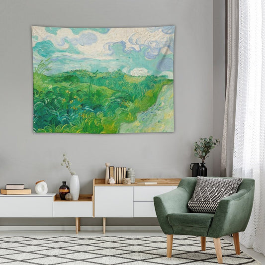 Green Wheat Fields, Auvers, Vincent Van Gogh Tapestry