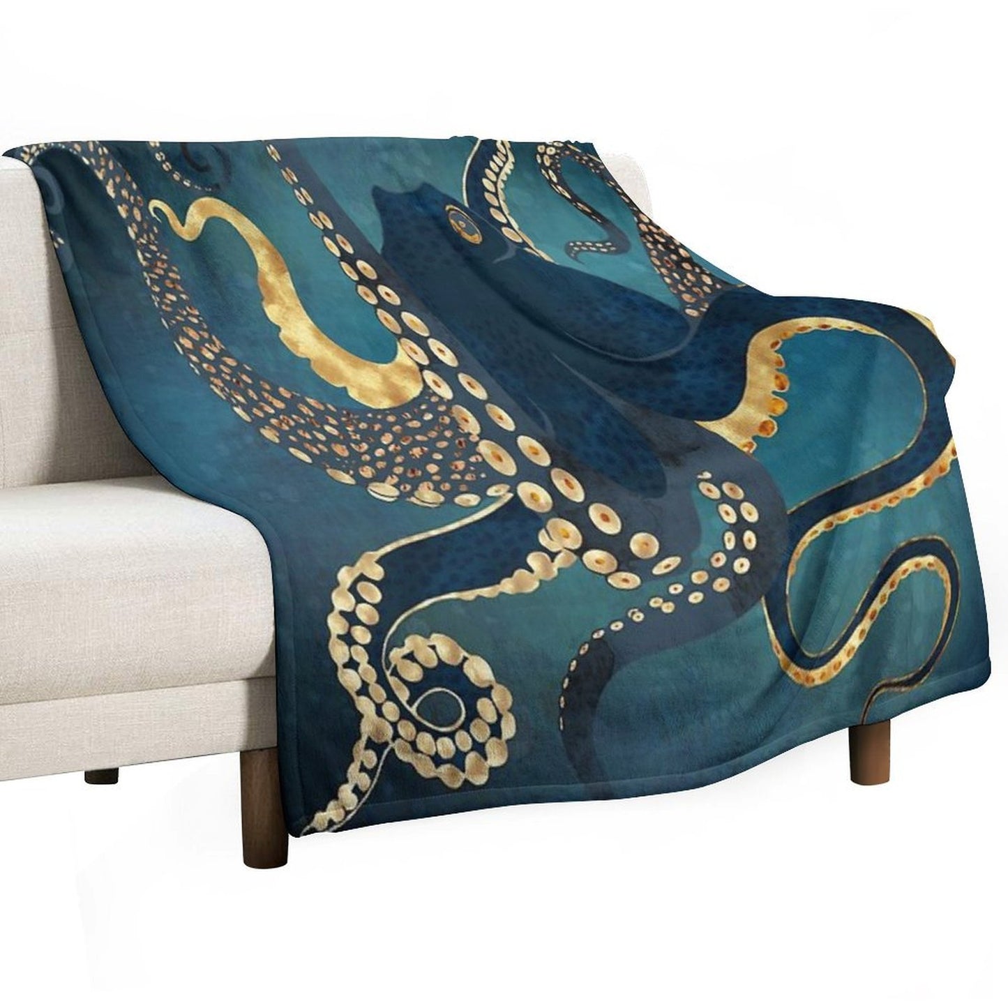 Metallic Octopus IV Throw Blanket