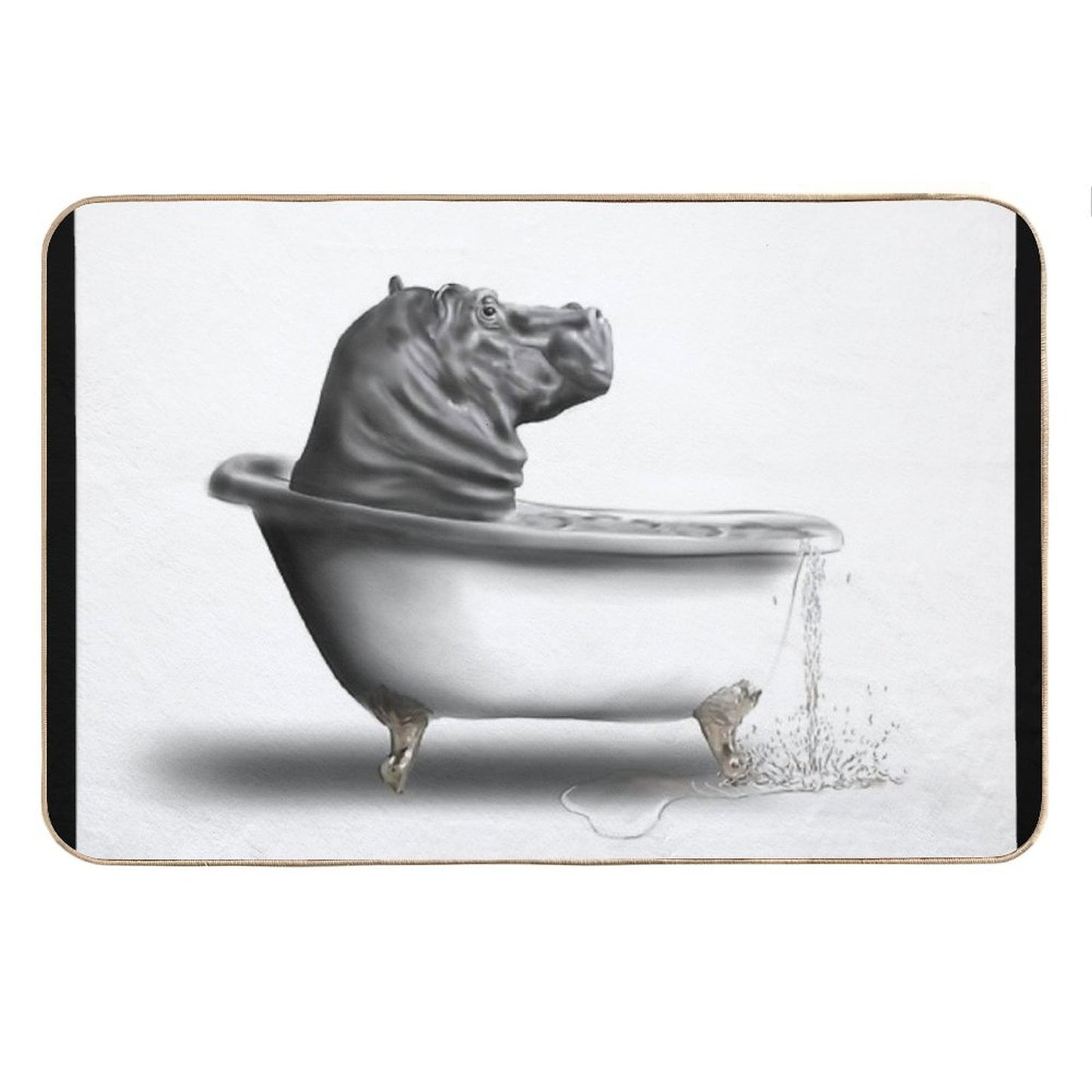 Hippo in The Bath Bath Mat