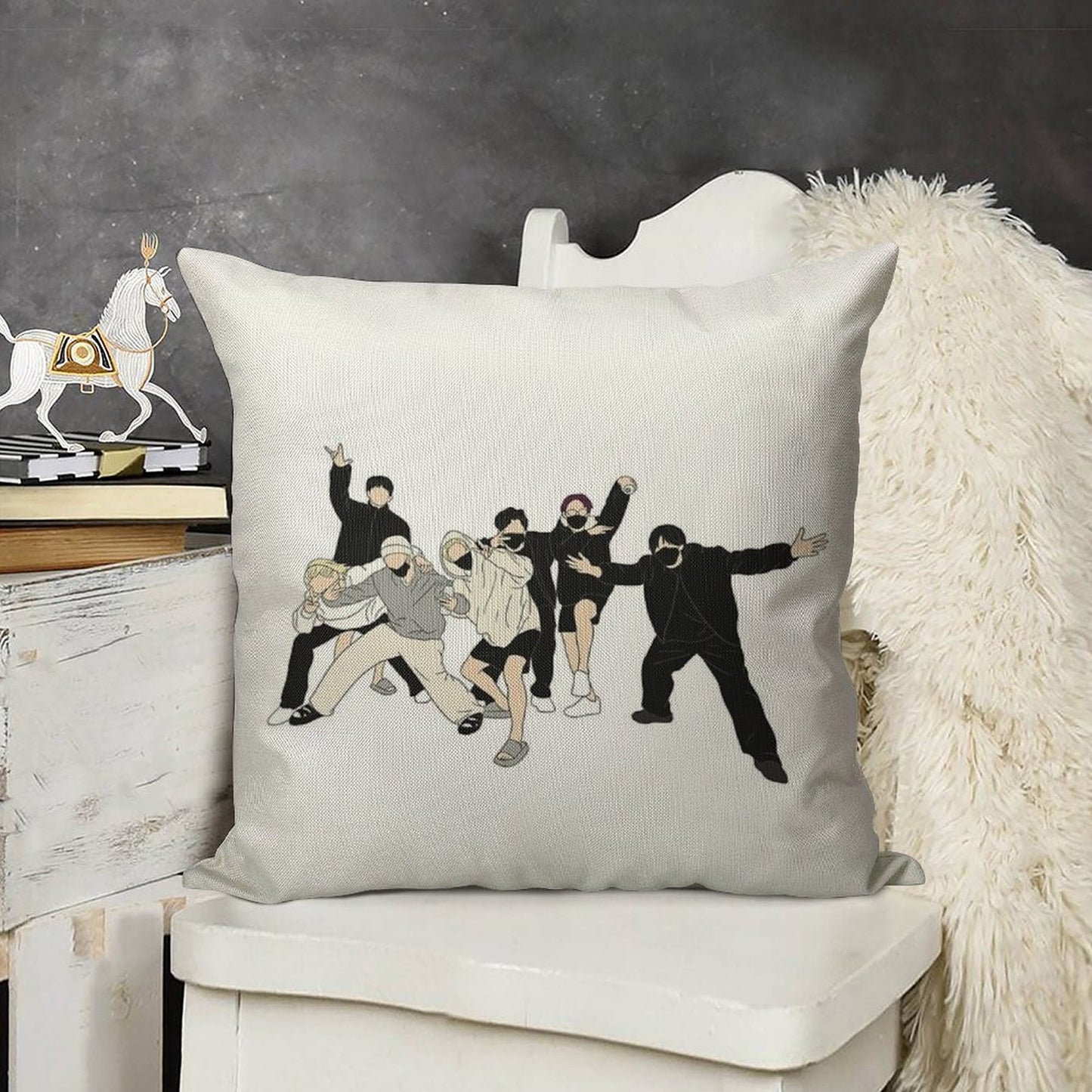 Stray Kids Responsible Kids Linen Throw Pillow Cover