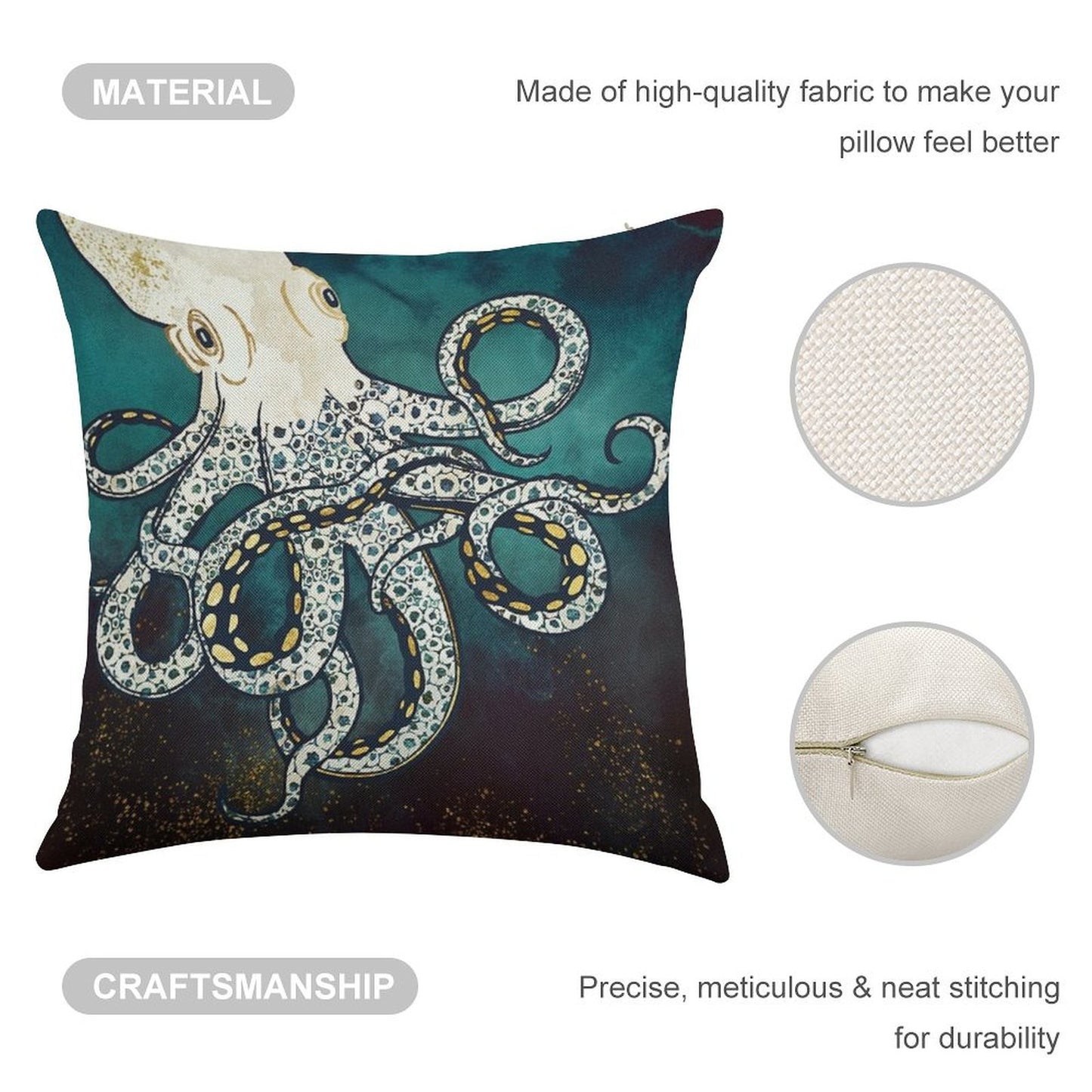 Underwater Dream VII Linen Throw Pillow Cover