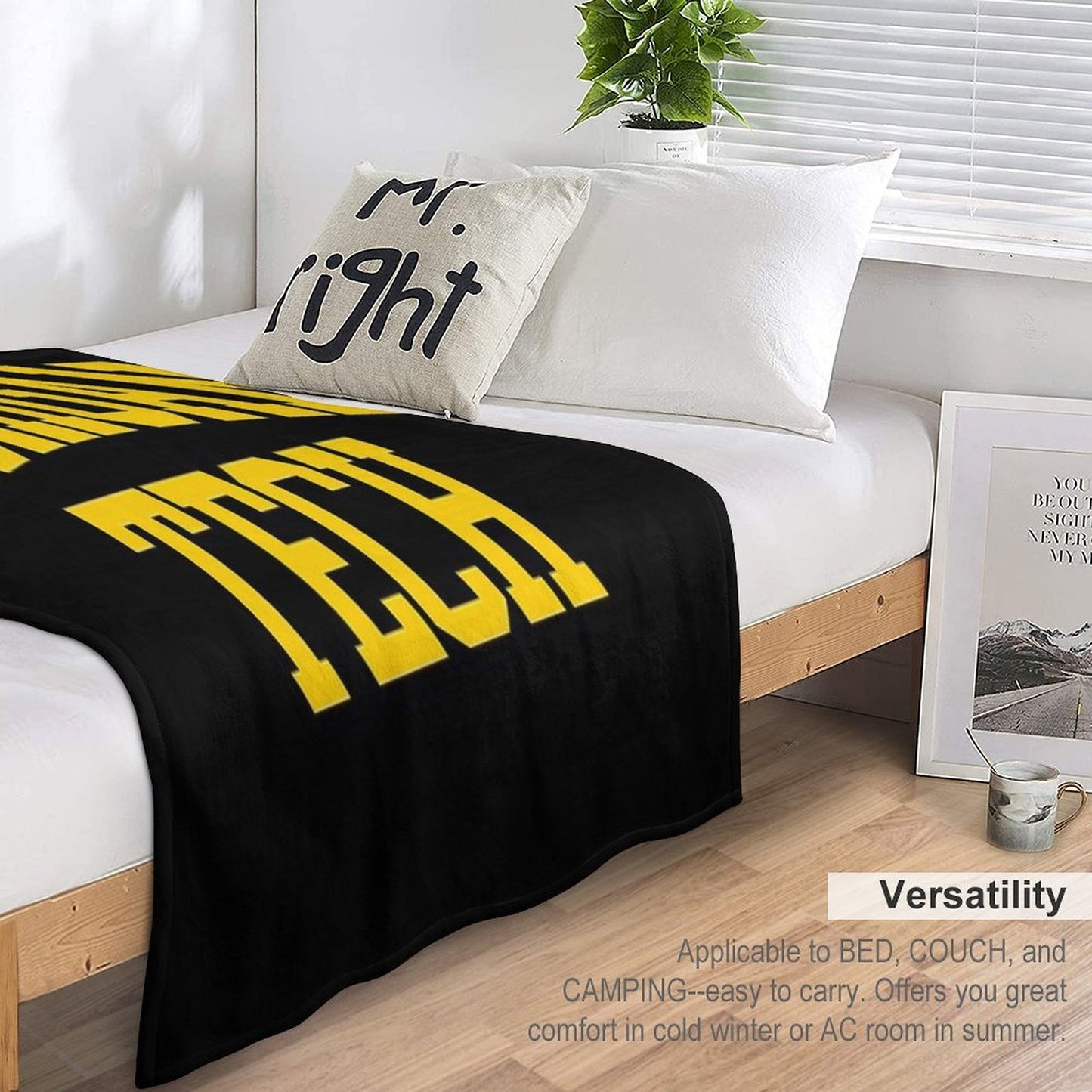 Michigan Tech - College Font Curved Throw Blanket