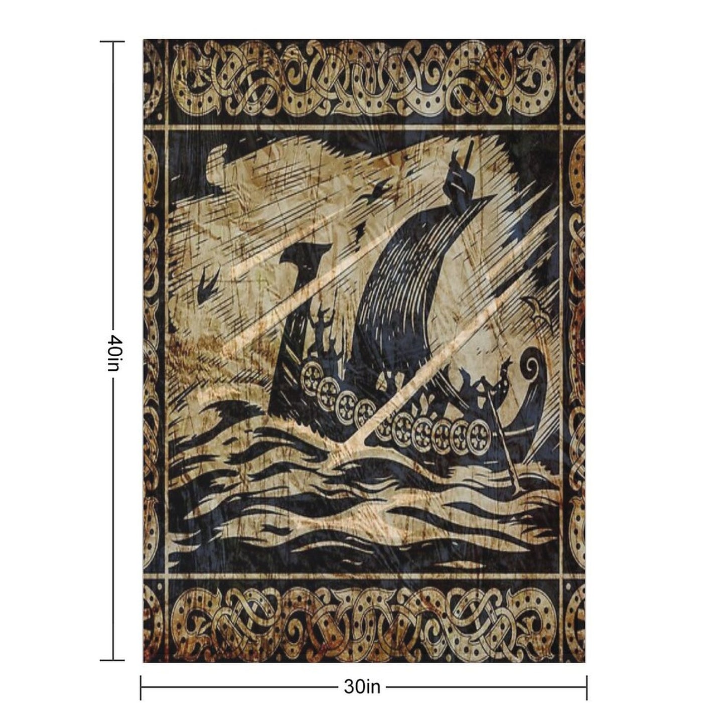 Long Viking Voyage Throw Blanket
