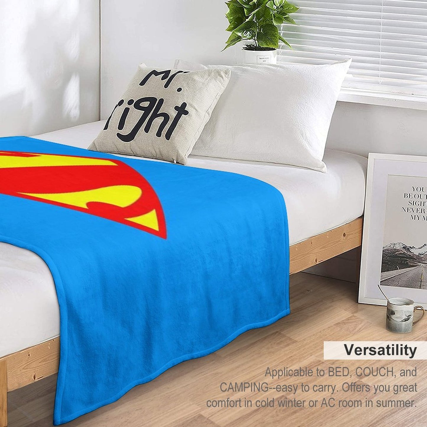 Superhero Large Comic Book Logo Shield Throw Blanket