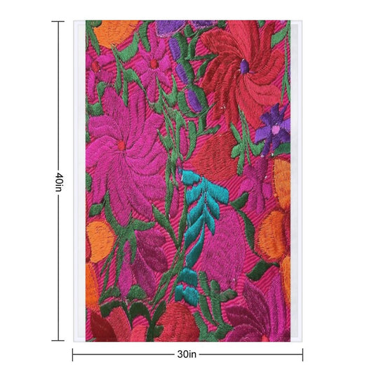 Mexican Embroidered Throw Blanket