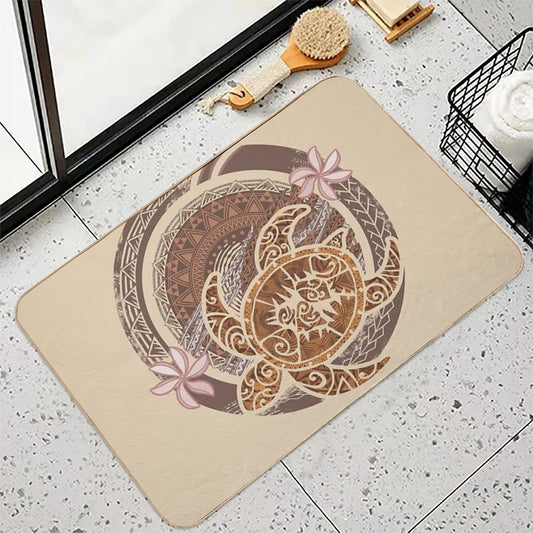 Vintage Circular Samoan Turtle Dive Bath Mat