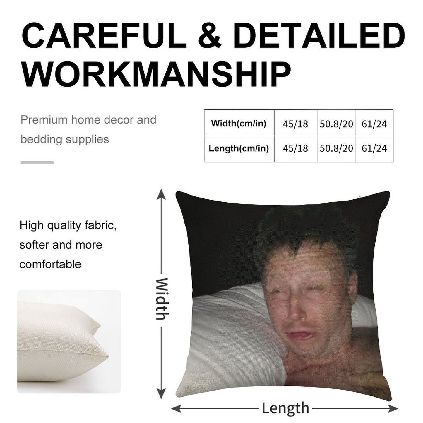 Limmy Waking Up Linen Throw Pillow Cover