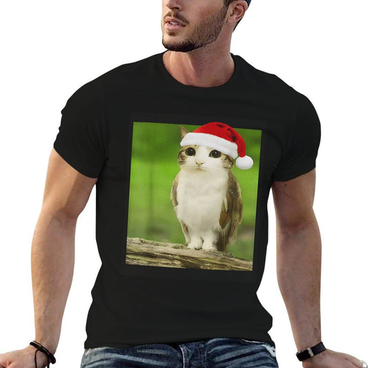 Funny Adorable Cat Owl Meme Meowl Christmas Easy-care T-Shirt