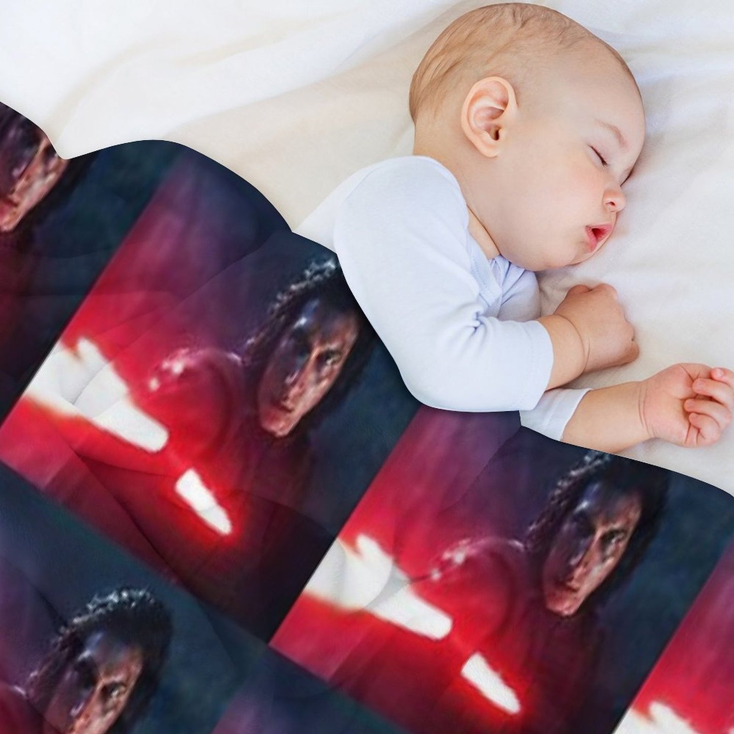 Adam Driver with Saber Edit Throw Blanket