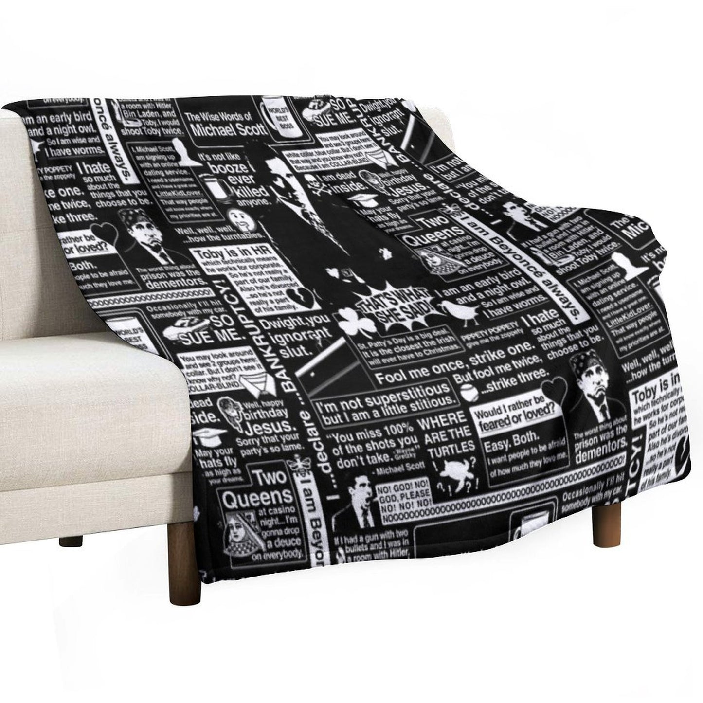 The Wise Words of Michael Scott Throw Blanket