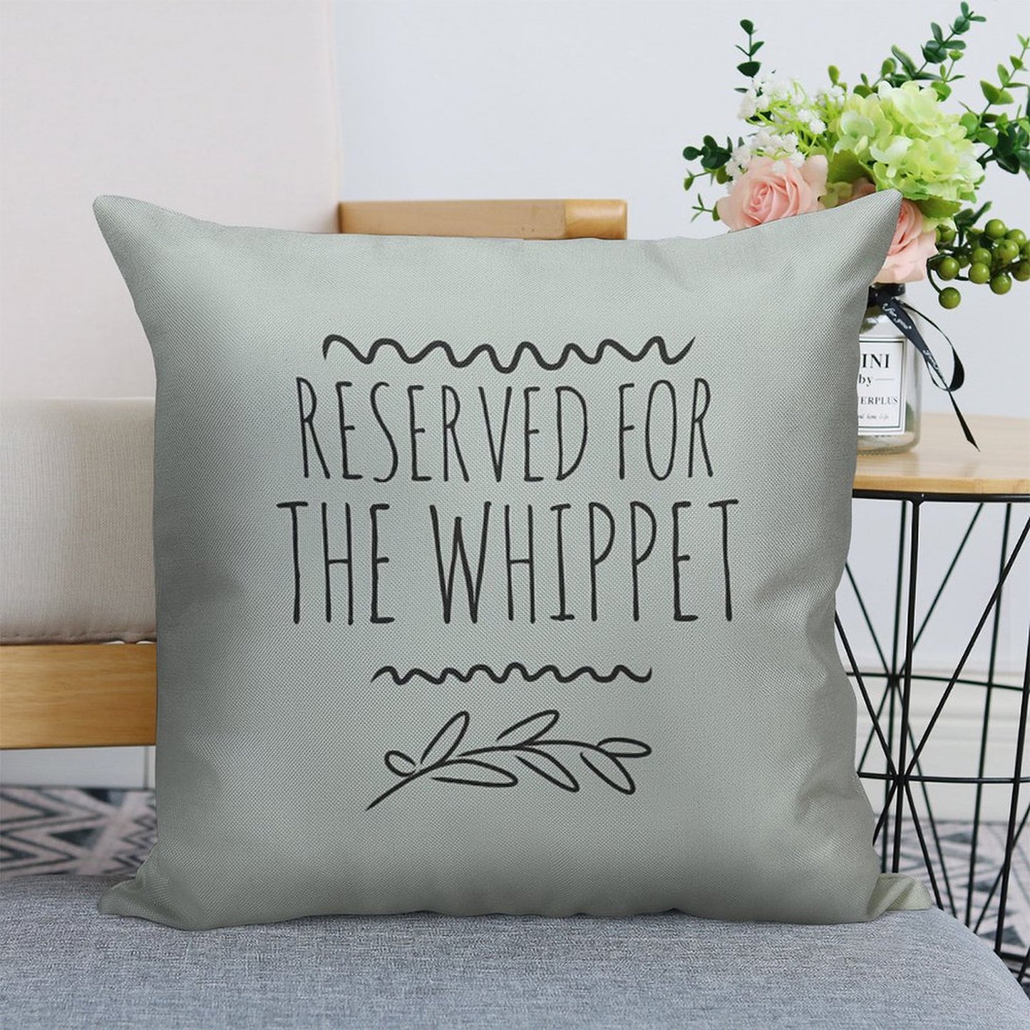 Reserved for The Whippet Linen Throw Pillow Cover