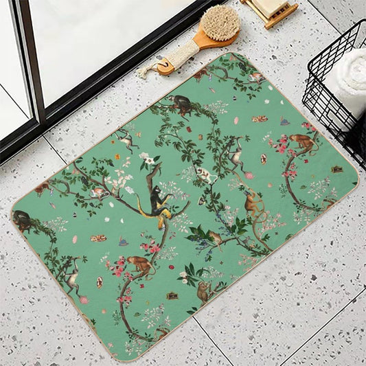 Monkey World Green Bath Mat
