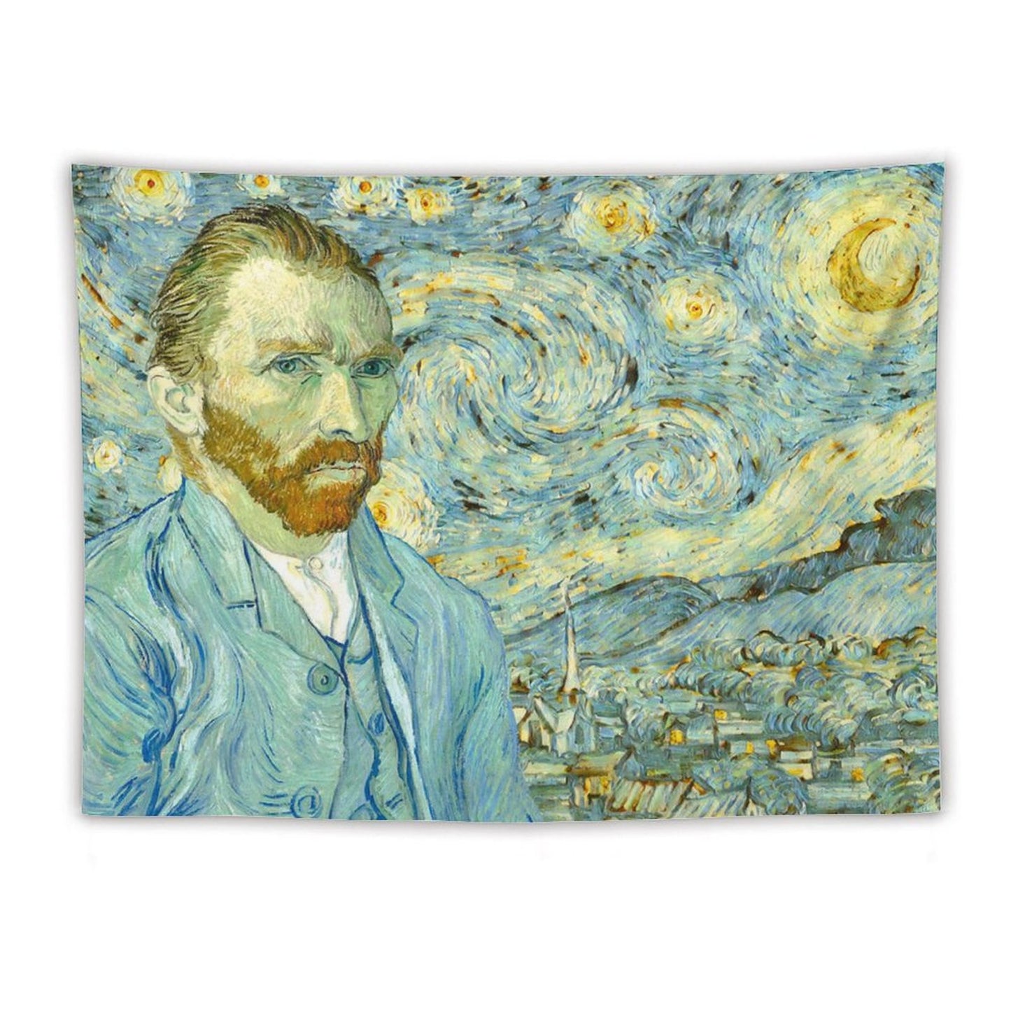 Van Gogh Self-Portrait in Starry Night Tapestry