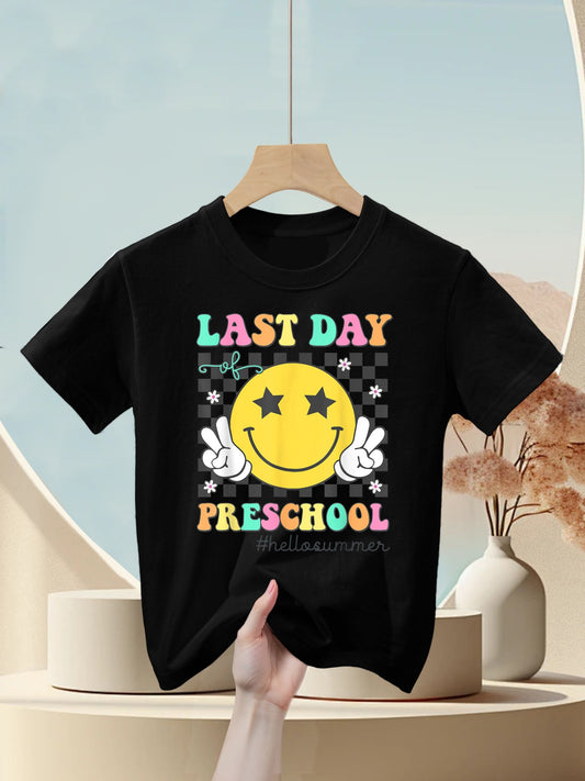 Last Day Of Preschool Hello Summer School Graduation Girls Kids T-Shirt