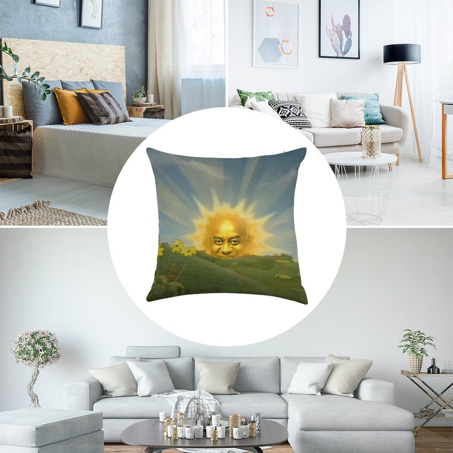 Ainsley Harriott in The Sun Linen Throw Pillow Cover