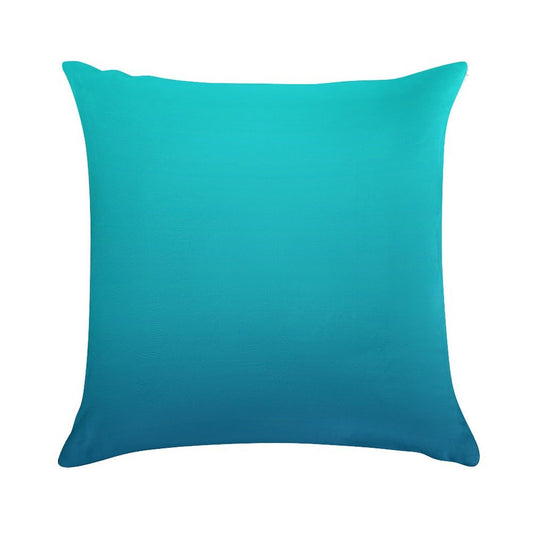Preppy Summer Beach Teal Blue Turquoise Ombre Soft Easy Maintenance Throw Pillow