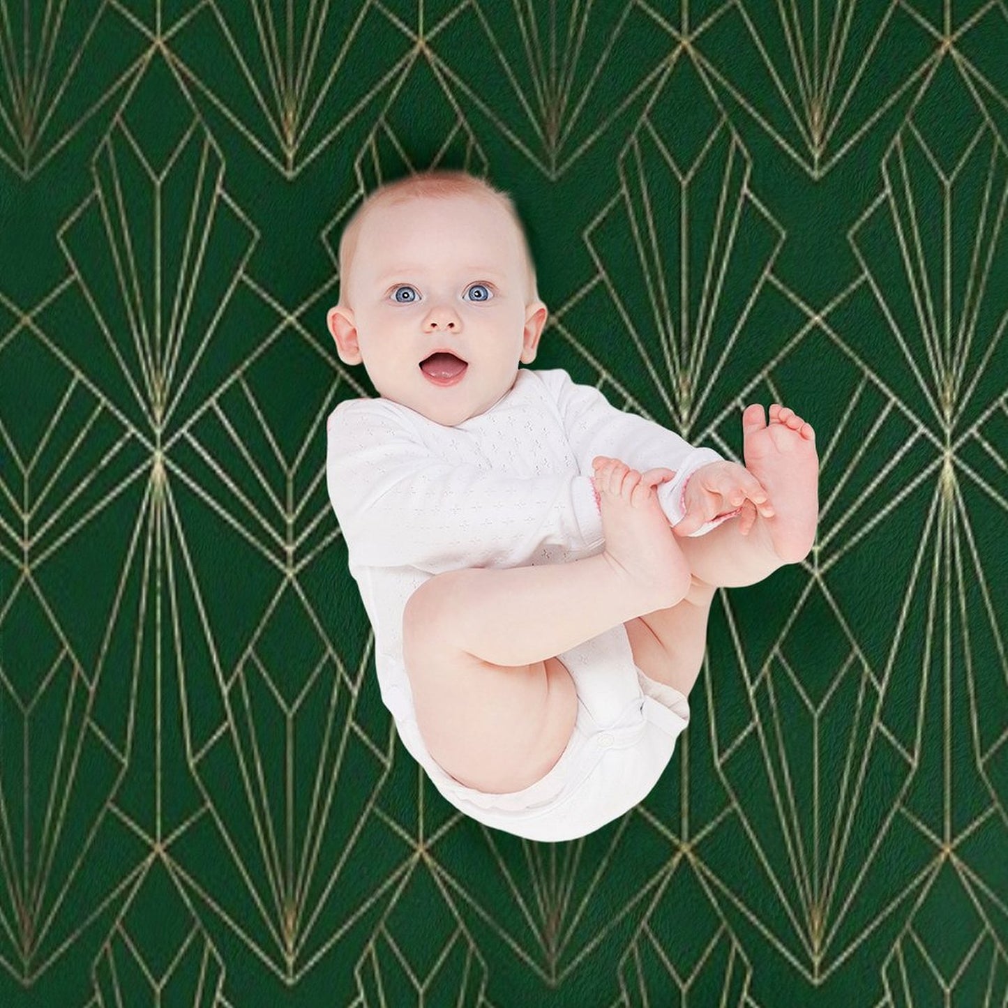 Art Deco in Emerald Green Throw Blanket