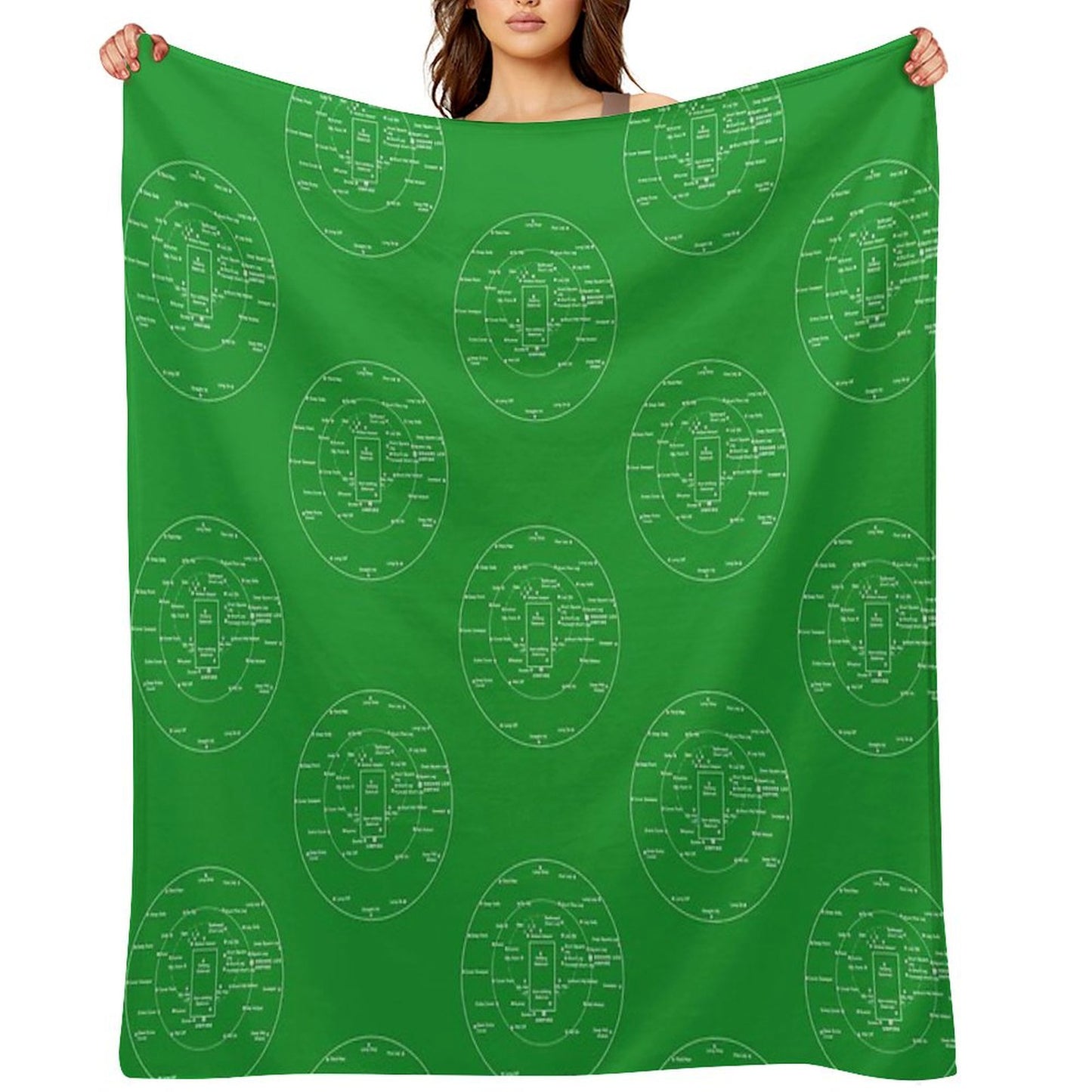 CRICKET PITCH POSITIONS- Fielding Positions Diagram Throw Blanket