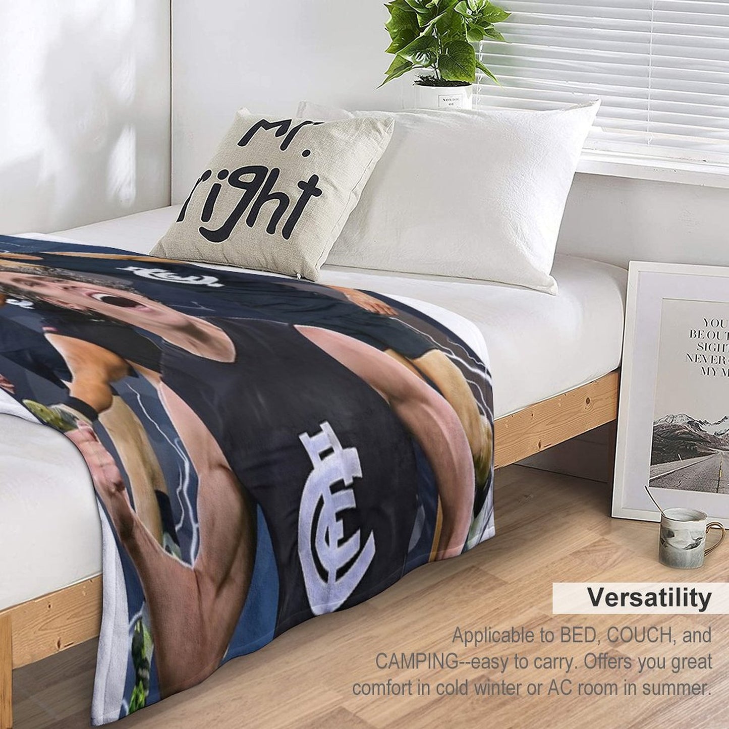 Charlie Curnow Carlton Football Club AFL Player Throw Blanket