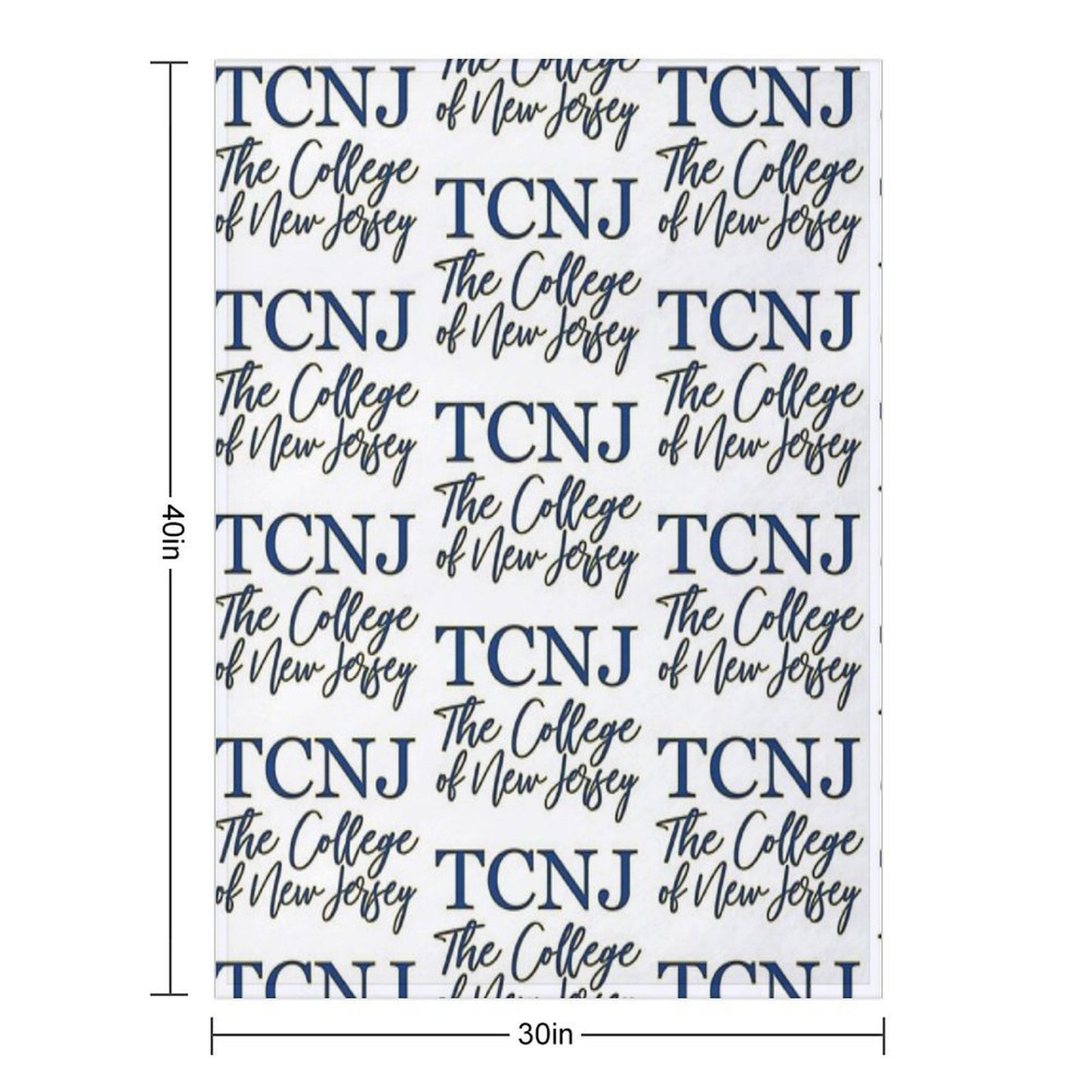 TCNJ The College of NJ Script Logo Throw Blanket