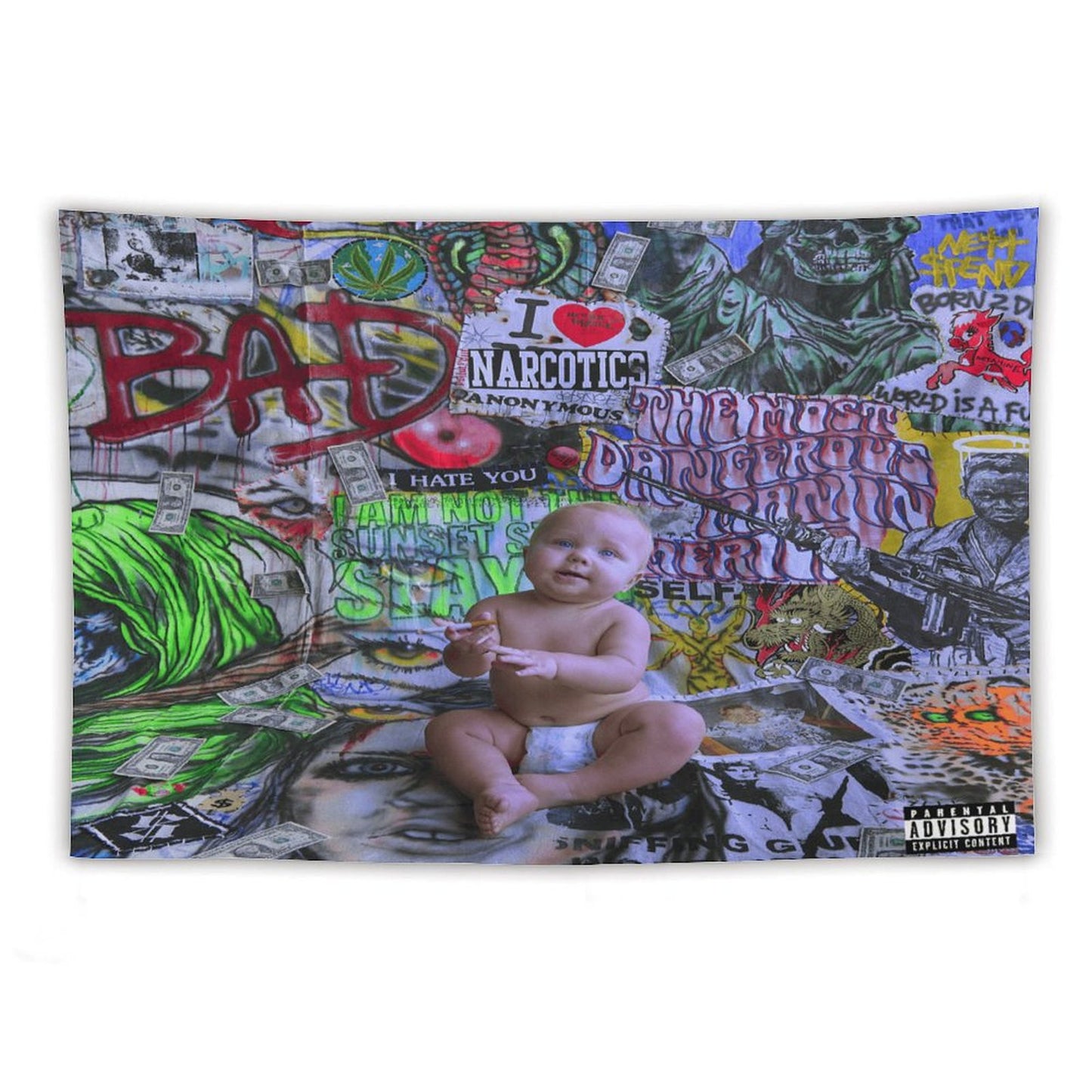 BAD ASS FCKING KID Tapestry