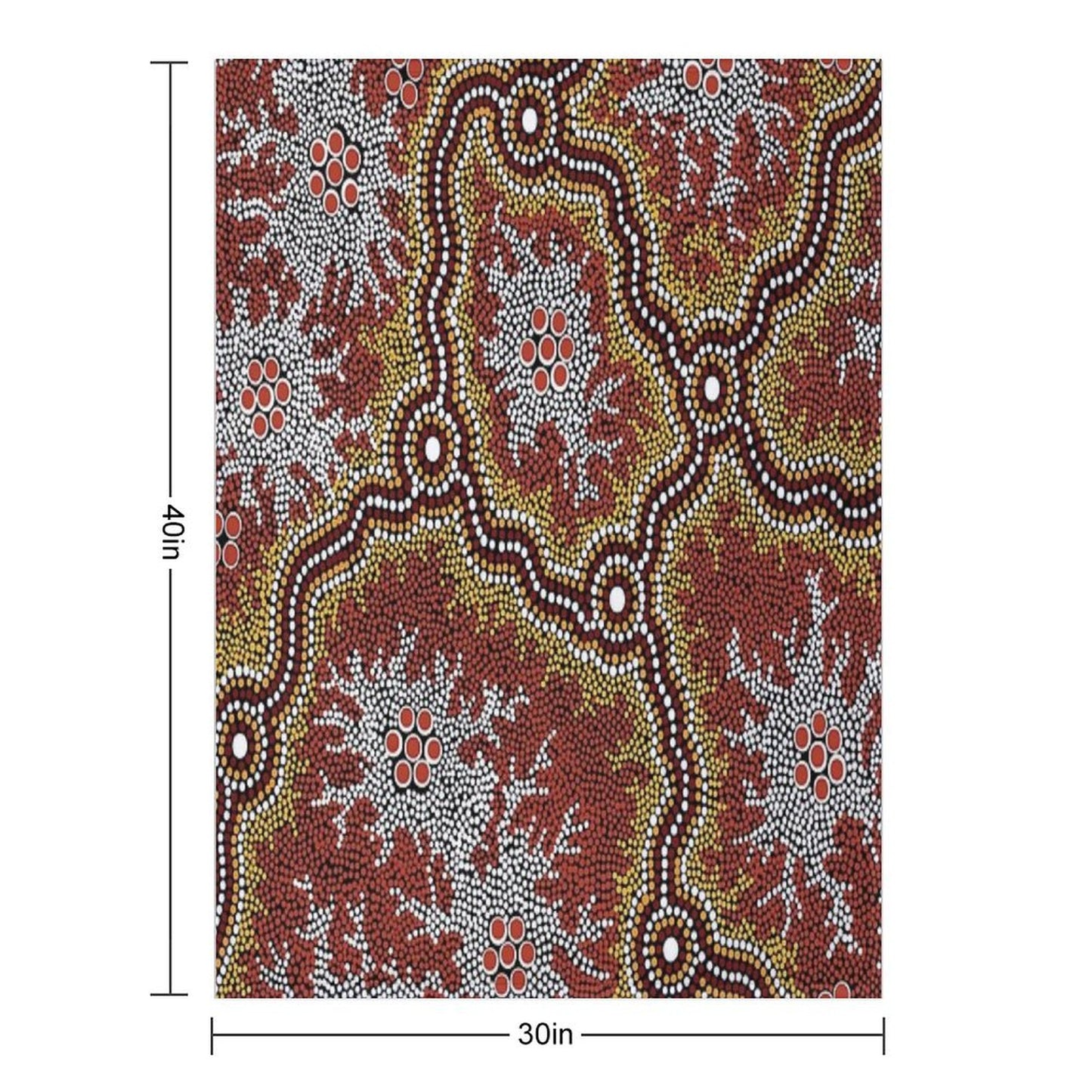 Authentic Aboriginal Art -  Mountains Throw Blanket