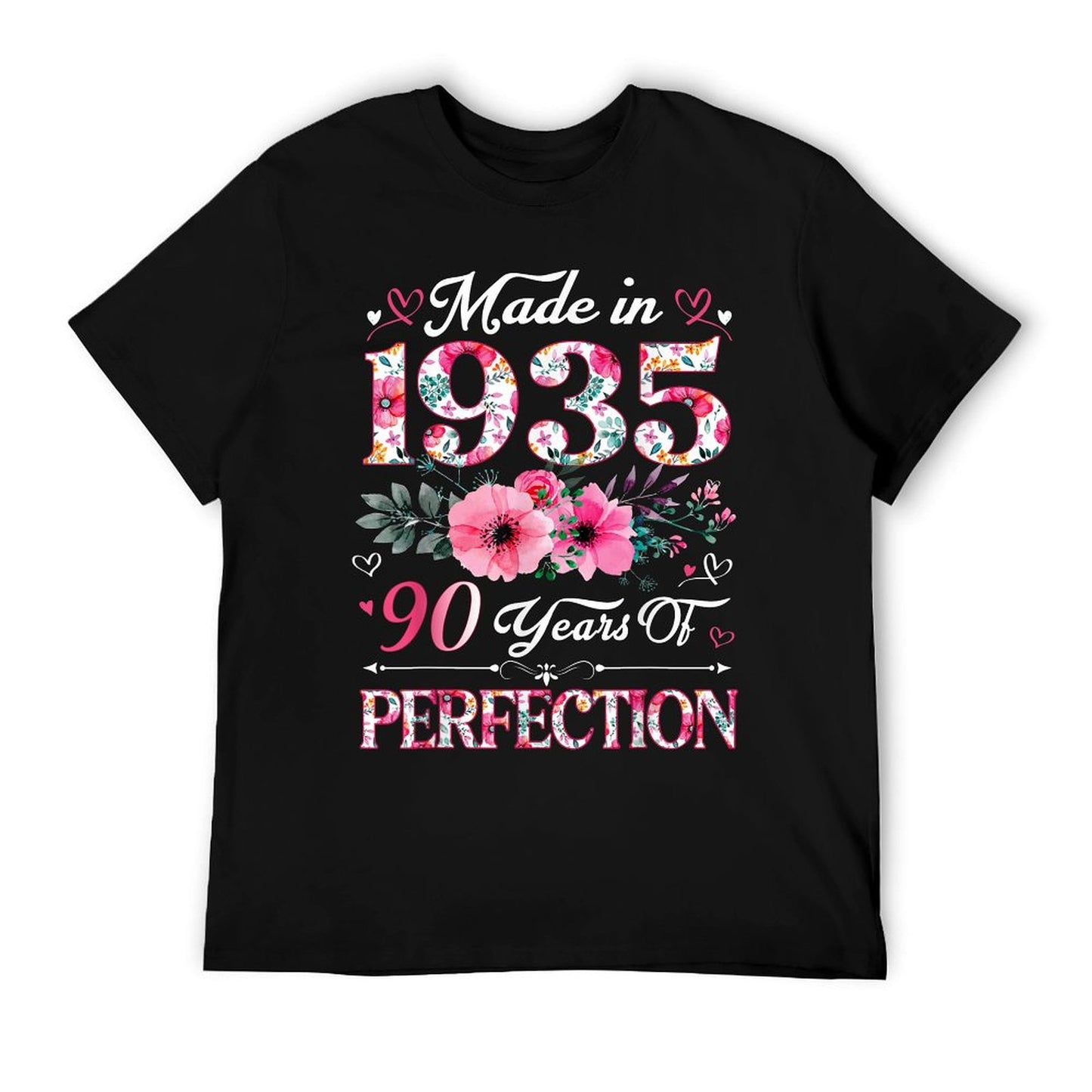 90 Year Old Made In 1935 Floral 90th Birthday Women T-Shirt