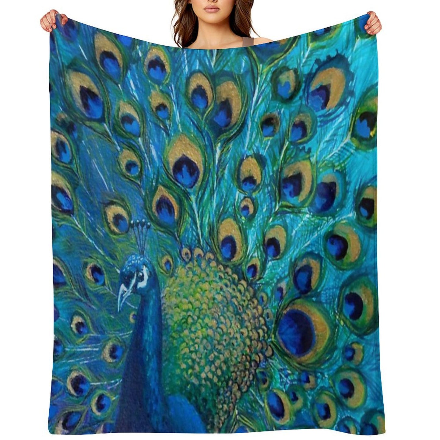 Peacock Full Glory 2 Throw Blanket