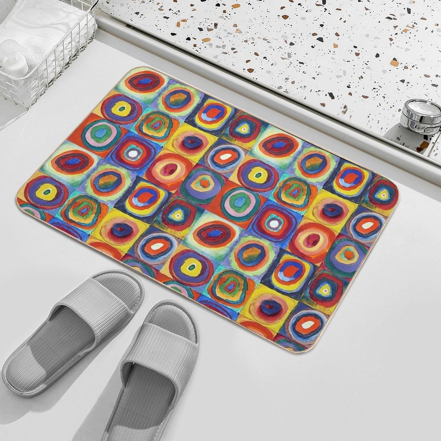 Wassily Kandinsky - Color Study, Squares with Concentric Circles - Bauhaus Art Bath Mat