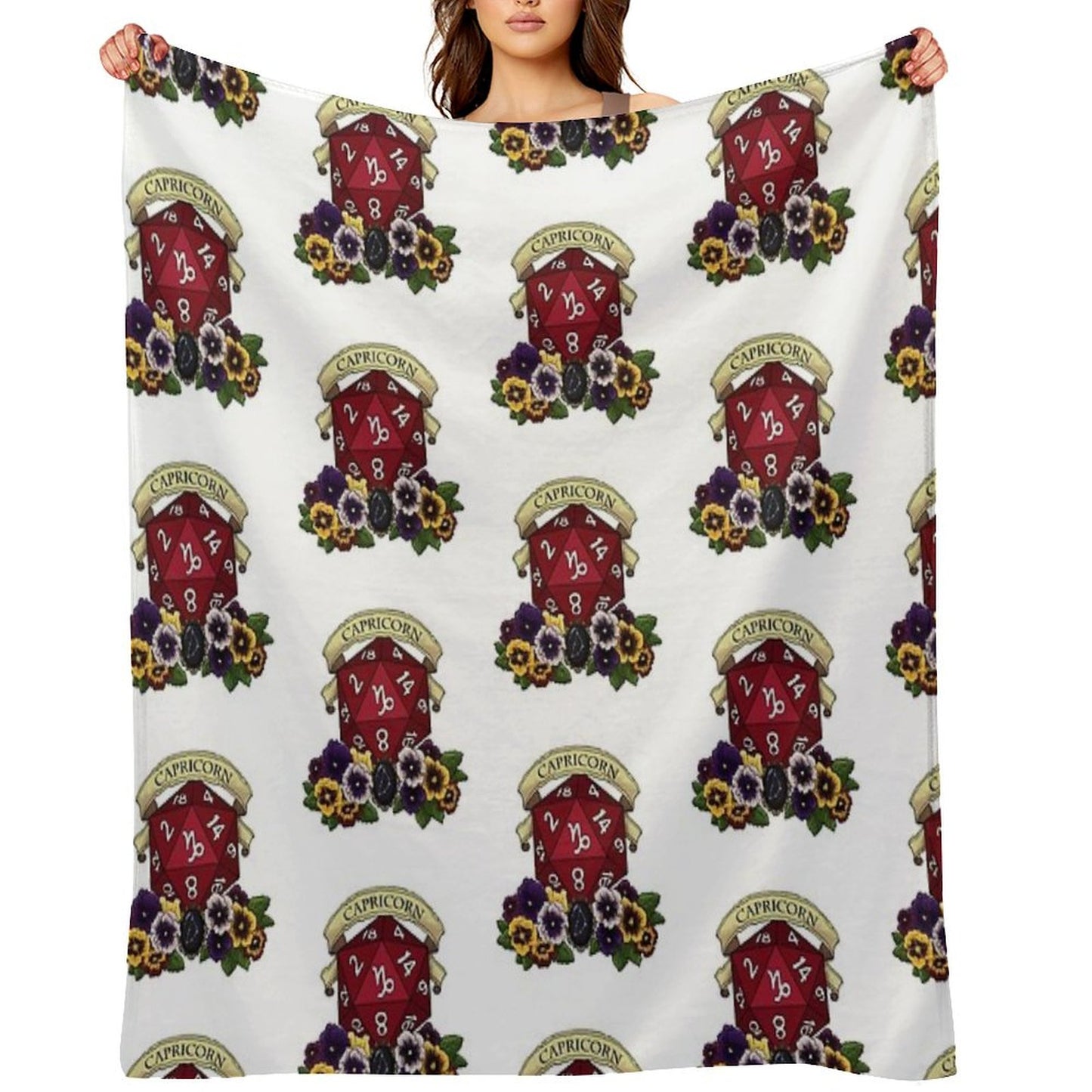 Dice Capricorn Throw Blanket