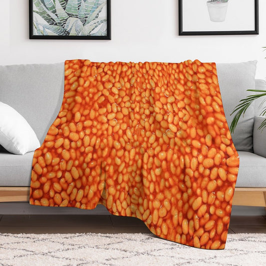 Baked Beans In Things Pattern Throw Blanket