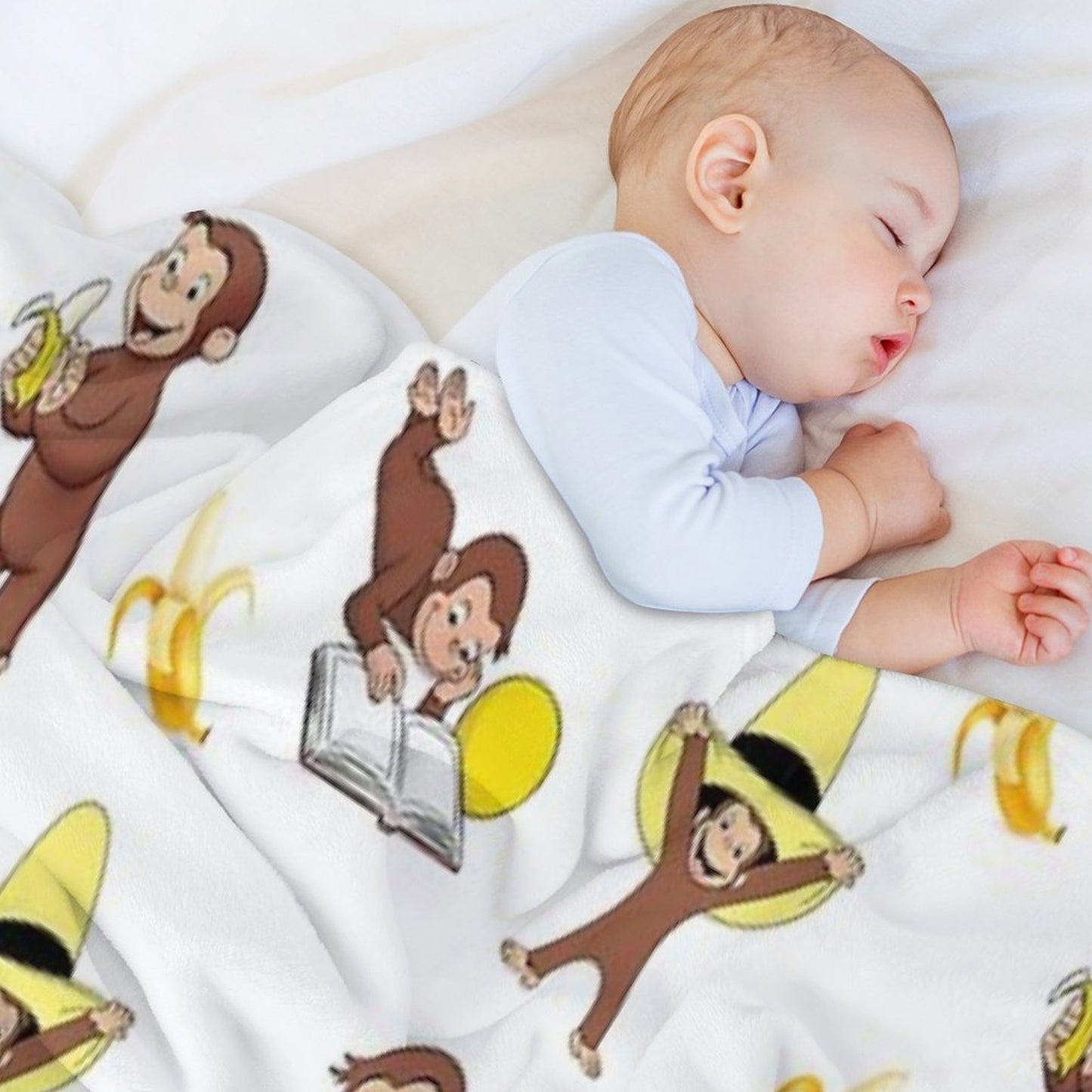 George The Curious Monkey Cartoon for Kids Pack Throw Blanket