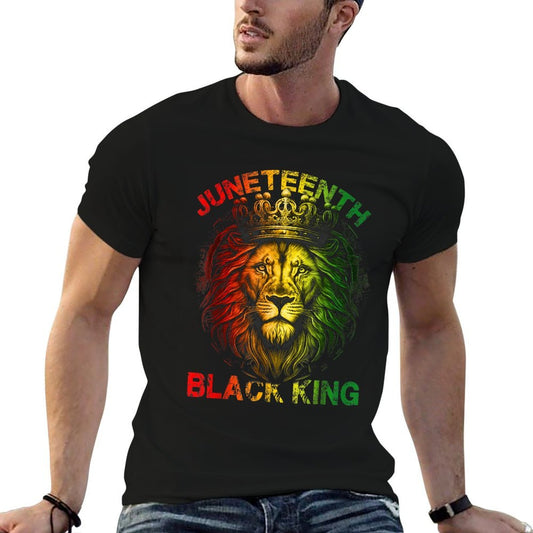 Lion Juneteenth Black King  Stretchy T-Shirt