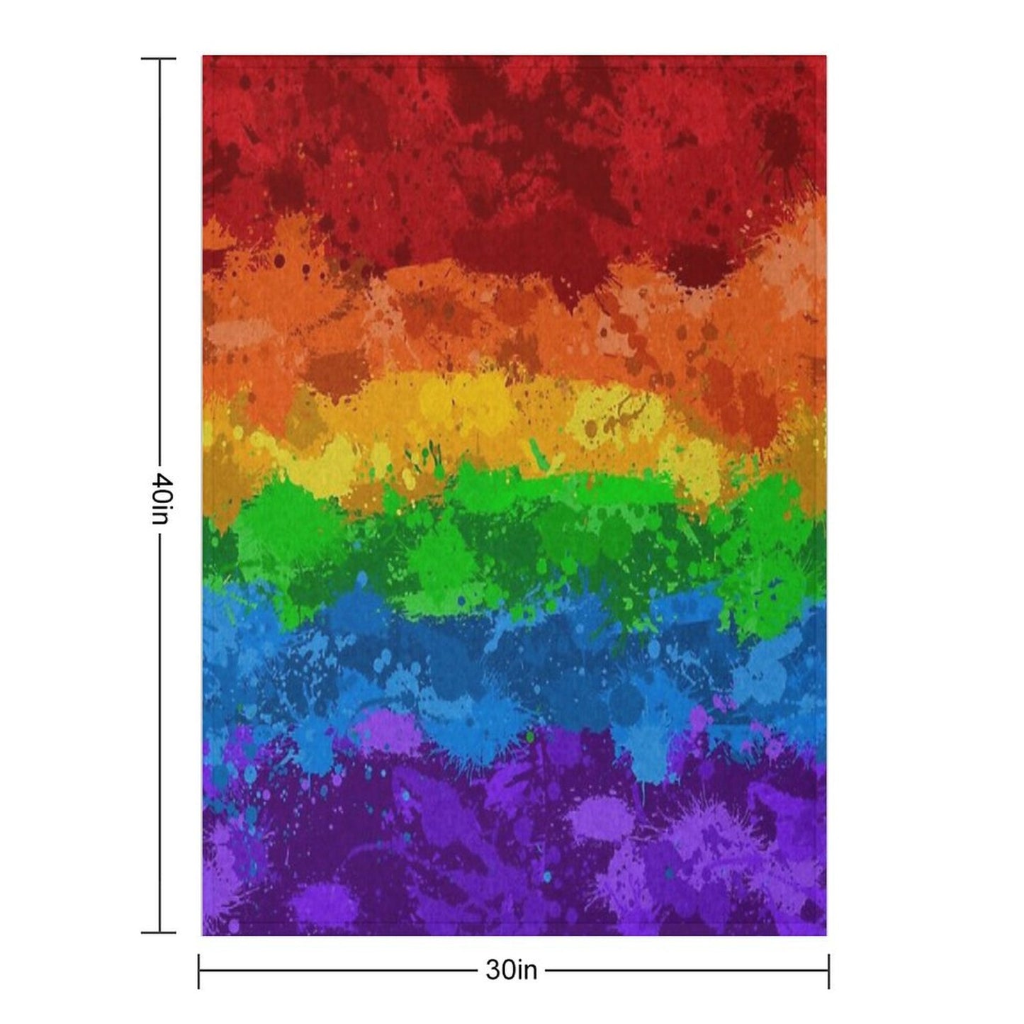 Abstract Paint Splatter LGBTQ Pride Rainbow Flag Background Throw Blanket