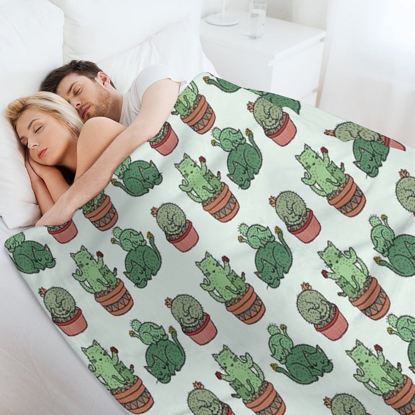 Cactus Cats Throw Blanket