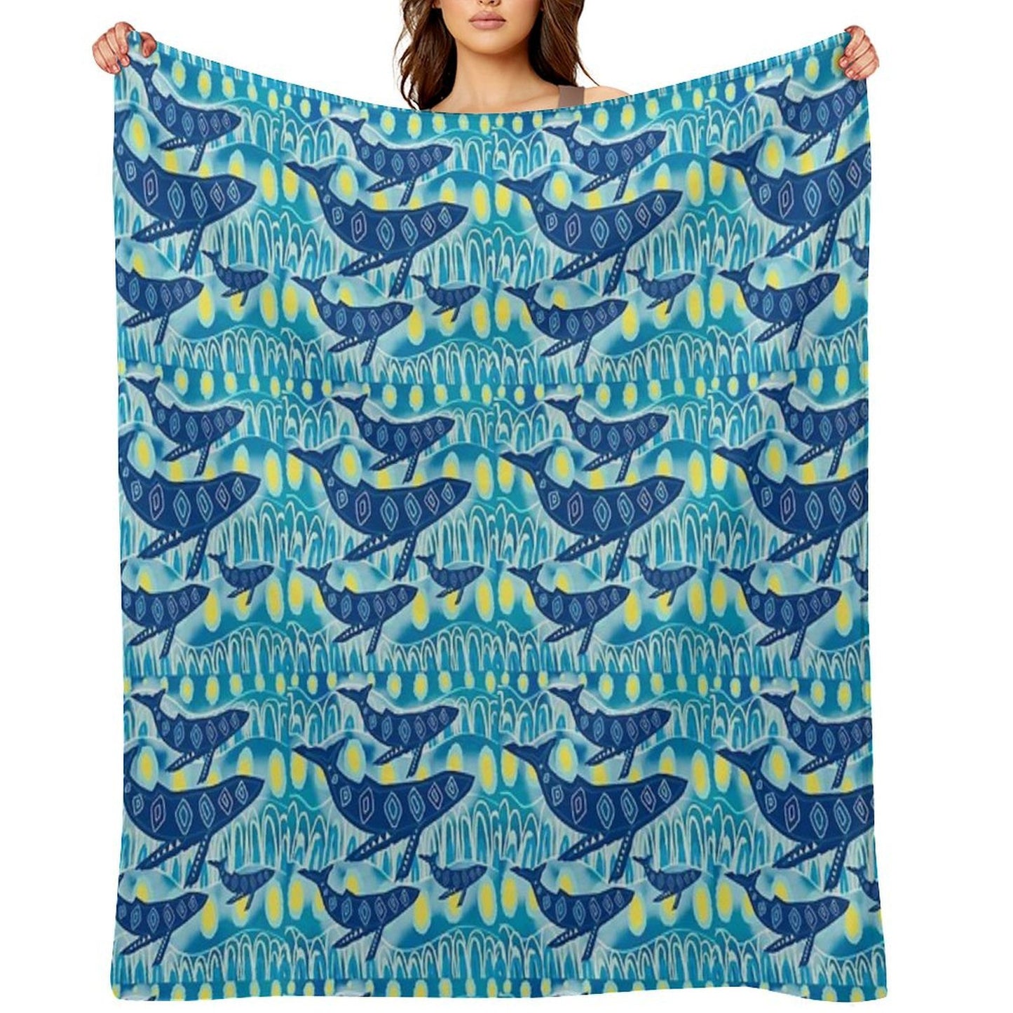 ' Gawura 'Whale Dreaming Throw Blanket